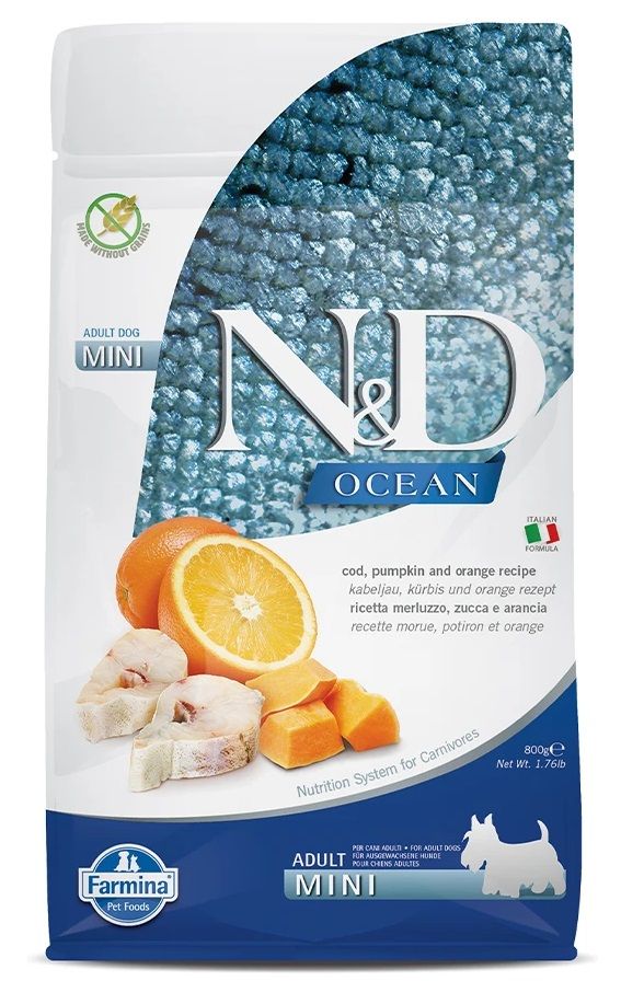 Farmina N&D Ocean Cod Pumpkin And Orange Grain Free Mini Adult Dog Dry Food